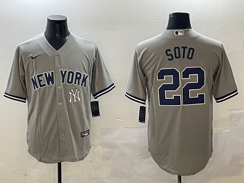 Men New York Yankees #22 Soto Grey Game 2025 Nike MLB Jersey style 7